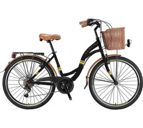 ΠΟΔ/ΤΟ GERONI SIRIO 26 CITY 21SP. V.B. MICROSHIFT BLACK MATT-BLACK BROWN